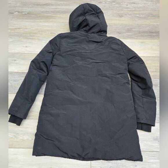 Zara hooded black winter long warm jacket size women's small - Picture 2 of 11